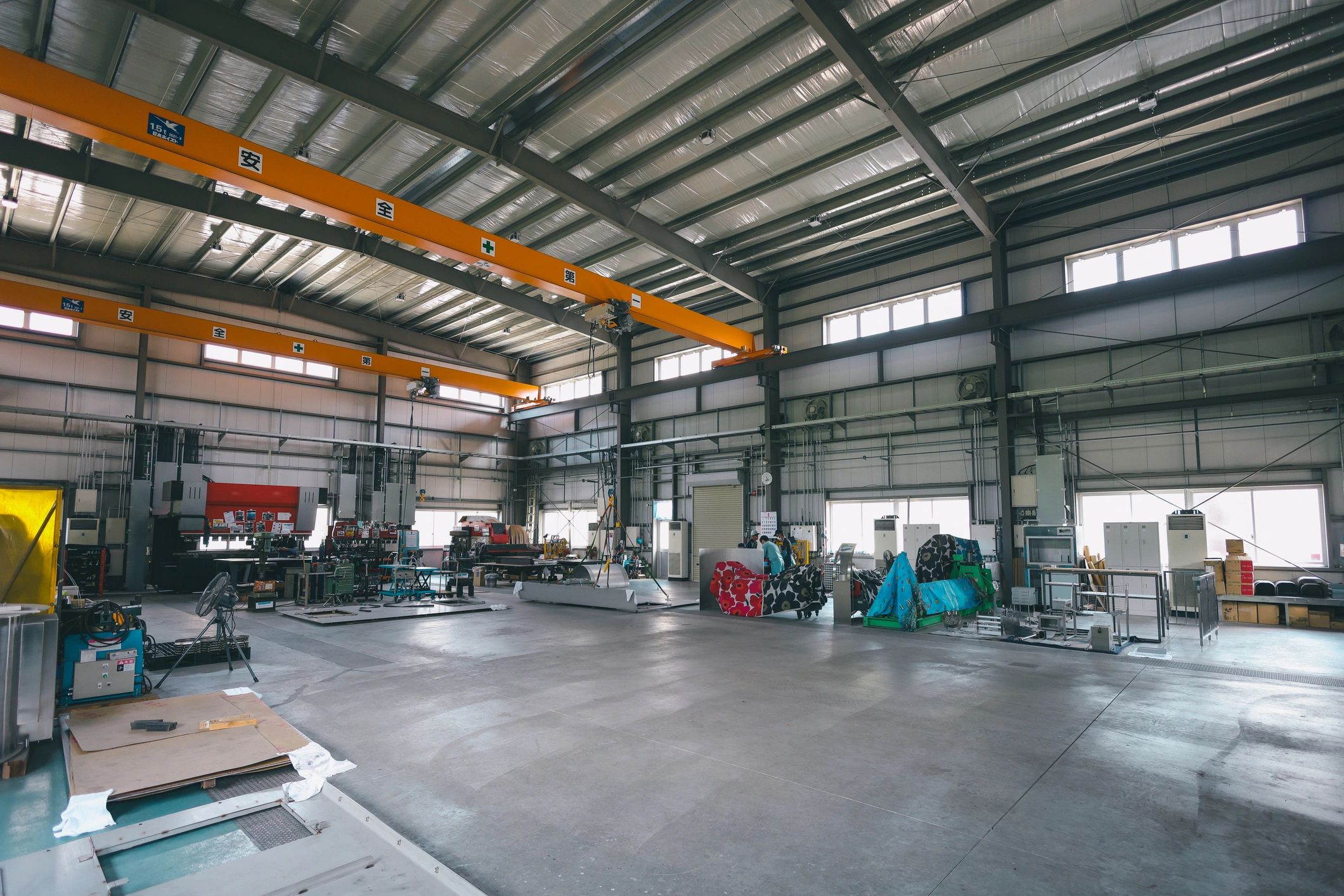 Inside a modern industrial factory
